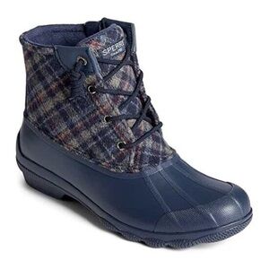 Sperry Women's Blue Plaid Duck Boots